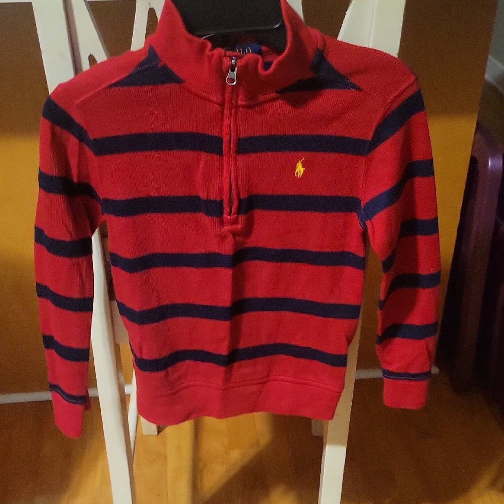 Polo by Ralph Lauren Kids Red and Navy Striped Sweater